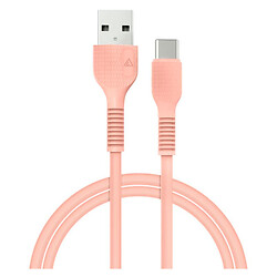 USB кабель ACCLAB T1PH, Type-C, 1.2 м., Персиковий