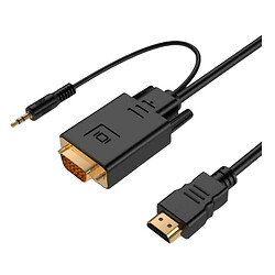 Кабель Cablexpert HDMI-VGA-3.5мм., 5.0 м., Чорний