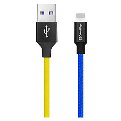 USB кабель ColorWay CBUL052 Apple iPhone SE 2022 / iPhone 14 Pro Max / iPhone 14 Plus / iPhone 14 Pro / iPhone 14 / iPhone 13 Pro / iPhone 13 Mini / iPhone 13 / iPhone 13 Pro Max / iPhone 12 Mini / iPhone 12 Pro Max, Lightning, 1.0 м., Синий
