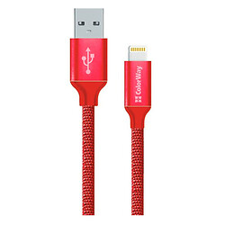 USB кабель ColorWay CBUL004 Apple iPhone SE 2022 / iPhone 14 Pro Max / iPhone 14 Plus / iPhone 14 Pro / iPhone 14 / iPhone 13 Pro / iPhone 13 Mini / iPhone 13 / iPhone 13 Pro Max / iPhone 12 Mini / iPhone 12 Pro Max, Lightning, 1.0 м., Красный