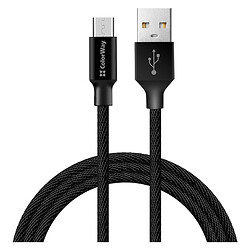USB кабель ColorWay CBUM009, MicroUSB, 2.0 м., Черный