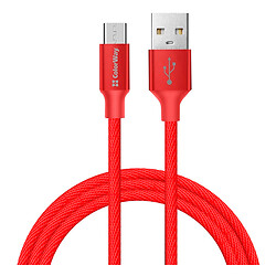 USB кабель ColorWay CBUM009, MicroUSB, 2.0 м., Червоний