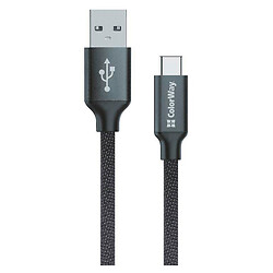 USB кабель ColorWay CBUC003, Type-C, 0.2 м., Чорний