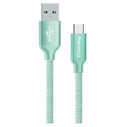 USB кабель ColorWay CBUC003, Type-C, 0.2 м., Мятный