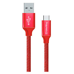 USB кабель ColorWay CBUC003, Type-C, 0.2 м., Красный