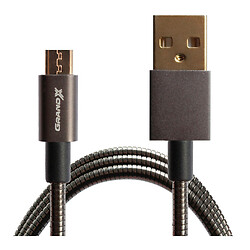 USB кабель Grand-X MM-01, MicroUSB, 1.0 м., Чорний