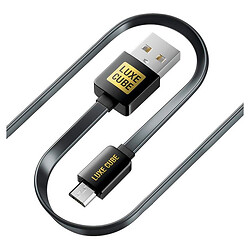 USB кабель Luxe Cube Flat, MicroUSB, 1.0 м., Чорний