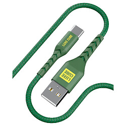 USB кабель Luxe Cube Kevlar, Type-C, 1.2 м., Зелений