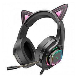 Наушники Hoco W107 Cute Cat Ear, С микрофоном, Розовый
