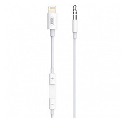AUX кабель XO NBR192A Apple iPhone SE 2022 / iPhone 14 Pro Max / iPhone 14 Plus / iPhone 14 Pro / iPhone 14 / iPhone 13 Pro / iPhone 13 Mini / iPhone 13 / iPhone 13 Pro Max / iPhone 12 Mini / iPhone 12 Pro Max, Lightning, 3,5 мм., 1.0 м., Білий