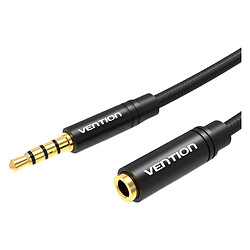 AUX кабель Vention BHBBH, 3,5 мм., 2.0 м., Чорний