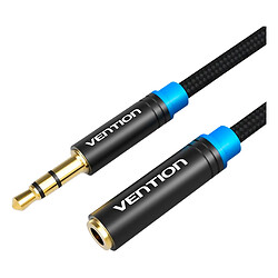 AUX кабель Vention VAB-B06-B050-M, 3,5 мм., 0.5 м., Чорний