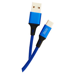 USB кабель Tecro TC-0100BE, Type-C, 1.0 м., Синий