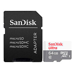 Карта пам'яті microSDXC SanDisk Ultra UHS-1, 64 Гб.