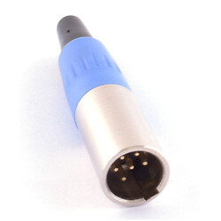 Штекер "тато" mini xlr 6P, на кабель, синій (GT3-1402-6P-BL)