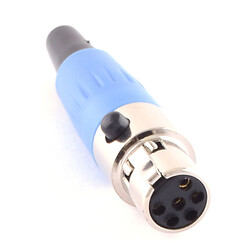 Штекер "мама" mini xlr 6P, на кабель, синий (GT3-1401-6P-BL)