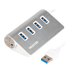 USB Hub Maxxter HU3A-4P-01, USB, Серебряный