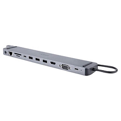 USB Hub REAL-EL CQ-1000, Type-C, Сірий
