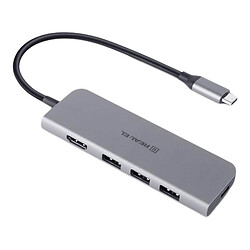 USB Hub REAL-EL CQ-700, Type-C, Сірий