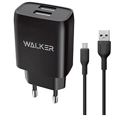 СЗУ Walker WH-31, С кабелем, MicroUSB, 2.1 A, Черный