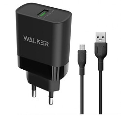 МЗП Walker WH-35, MicroUSB, З кабелем, 3.0 A, Чорний