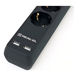 Сетевой удлинитель REAL-EL RS-6 Protect USB, 5.0 м., Черный - № 4