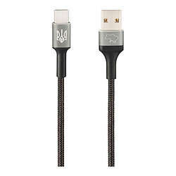 USB кабель Gelius GP-UCN002C Strong Ukraine, Type-C, 1.2 м., Черный
