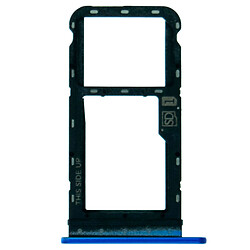 Держатель SIM карты Motorola XT2097 Moto E7 Power, С разъемом на карту памяти, Синий
