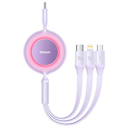 USB кабель Baseus CAMJ010205 Bright Mirror 2 Apple iPhone 15 Plus / iPhone 15 Pro Max / iPhone 15 / iPhone 15 Pro / iPhone SE 2022 / iPhone 14 Pro Max / iPhone 14 Plus / iPhone 14 Pro / iPhone 14, Lightning, MicroUSB, Type-C, 1.1 м., Фиолетовый