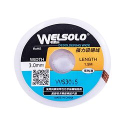 Поглинальна стрічка для очищення від припою 3,0 мм (WELSOLO desoldering wick VVS3015), 1.5 м., 3 мм.