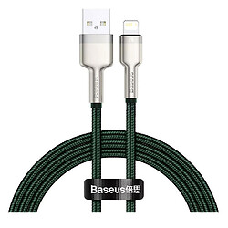 USB кабель Baseus CALJK-B06 Cafule Metal Apple iPhone SE 2022 / iPhone 14 Pro Max / iPhone 14 Plus / iPhone 14 Pro / iPhone 14 / iPhone 13 Pro / iPhone 13 Mini / iPhone 13 / iPhone 13 Pro Max / iPhone 12 Mini, Lightning, 2.0 м., Зелений