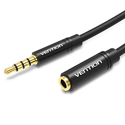 AUX кабель Vention BHBBF, 3,5 мм., 1.0 м., Чорний