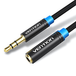 AUX кабель Vention VAB-B06-B200-M, 3,5 мм., 2.0 м., Чорний