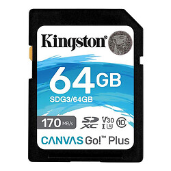 Карта памяти Kingston Canvas Go Plus SDXC UHS-I U3, 64 Гб.