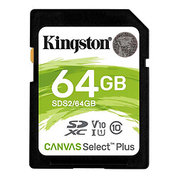 Карта памяти Kingston Canvas Select Plus SDXC UHS-I, 64 Гб.