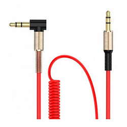 AUX кабель SkyDolphin SR08 Spring Wire, 1.0 м., 3.5 мм., Красный