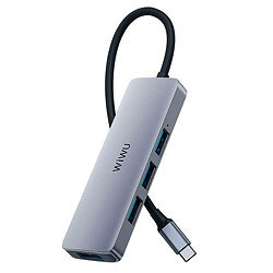 USB Hub WIWU Alpha 440 Pro, Type-C, Сірий