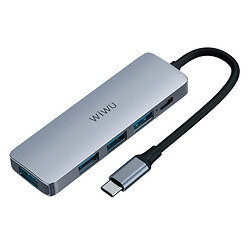 USB Hub WIWU Alpha 541BC, Type-C, Серый