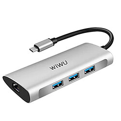 USB Hub WIWU Alpha A631STR, Type-C, Серый