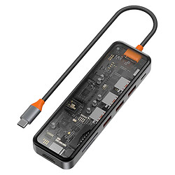 USB Hub WIWU CB007 Cyber, Type-C, Серый