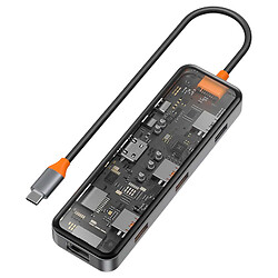 USB Hub WIWU CB008 Cyber, Type-C, Серый