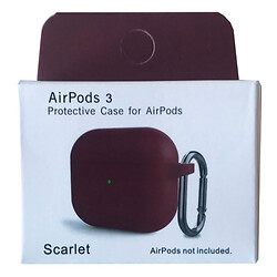 Чохол (накладка) Apple AirPods 3 / AirPods 4 mini, Silicone Classic Case, Бордовий