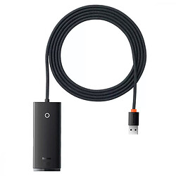 USB Hub Baseus WKQX030201 Lite, 2.0 м., Чорний