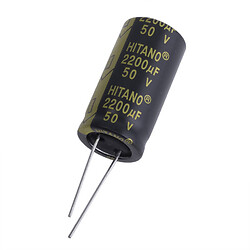 Конденсатор электролитический выводной 2200uF 50V EXR 18x36mm (low imp.) (EXR222M50B-Hitano)