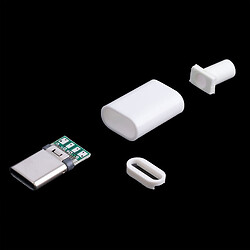 Роз'єм USB 3.1 Type-C 24 pin на кабель (білий)