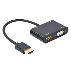 Адаптер Cablexpert A-HDMIM-HDMIFVGAF-01, HDMI, VGA, 0.15 м., 3.5 мм., Черный