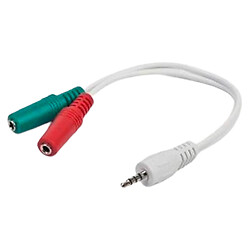 AUX кабель Cablexpert CCA-417W, 3,5 мм., 0.2 м., Білий