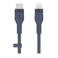 USB кабель Belkin BoostCharge Flex CAA009bt1MBL Apple iPhone SE 2022 / iPhone 14 Pro Max / iPhone 14 Plus / iPhone 14 Pro / iPhone 14 / iPhone 13 Pro / iPhone 13 Mini / iPhone 13 / iPhone 13 Pro Max / iPhone 12 Mini, Lightning, 1.0 м., Синій
