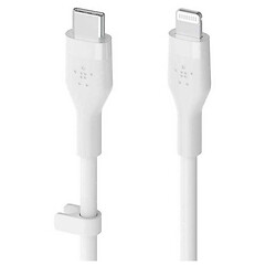 USB кабель Belkin BoostCharge Flex CAA009bt1MWH Apple iPhone SE 2022 / iPhone 14 Pro Max / iPhone 14 Plus / iPhone 14 Pro / iPhone 14 / iPhone 13 Pro / iPhone 13 Mini / iPhone 13 / iPhone 13 Pro Max / iPhone 12 Mini, Lightning, 1.0 м., Білий