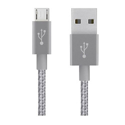 USB кабель Belkin Mixit Metallic F2CU021bt06GYTM, MicroUSB, 1.8 м., Серый
